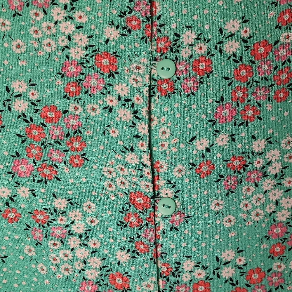 ASOS Mint‎ Green Pink Floral Midi Dress Whimsical Fairy Flowy Size 12 - Picture 4 of 12